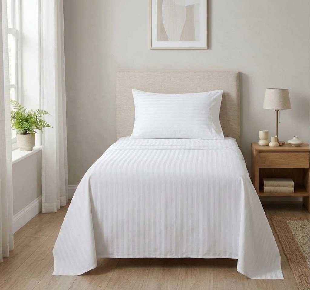 Burnet MicroFiber Stripe BedSheet (K2)
